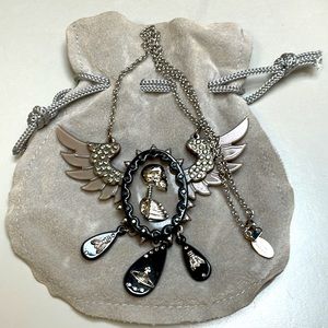 Vivienne Westwood winged skeleton pendant necklace